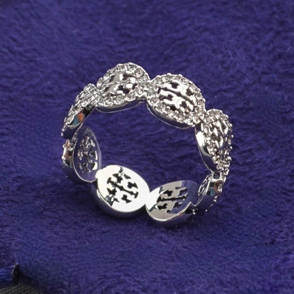 Tory Burch Silver Miller Pave Ring(Brand New)